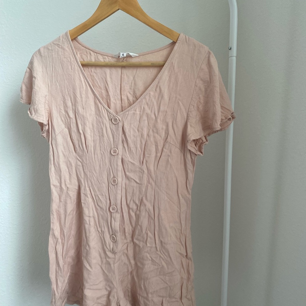 Steve Madden Blush Button-Down Romper - image 1